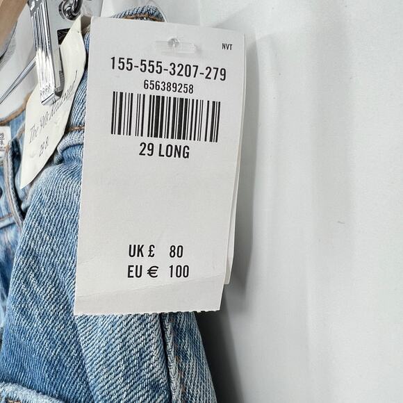 NWT Abercrombie & Fitch The 90s Relaxed High Rise Jeans Light Wash 8 Long Tall - Picture 5 of 11